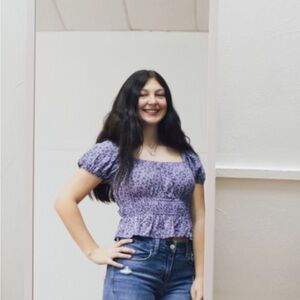 Women's Purple Floral Top